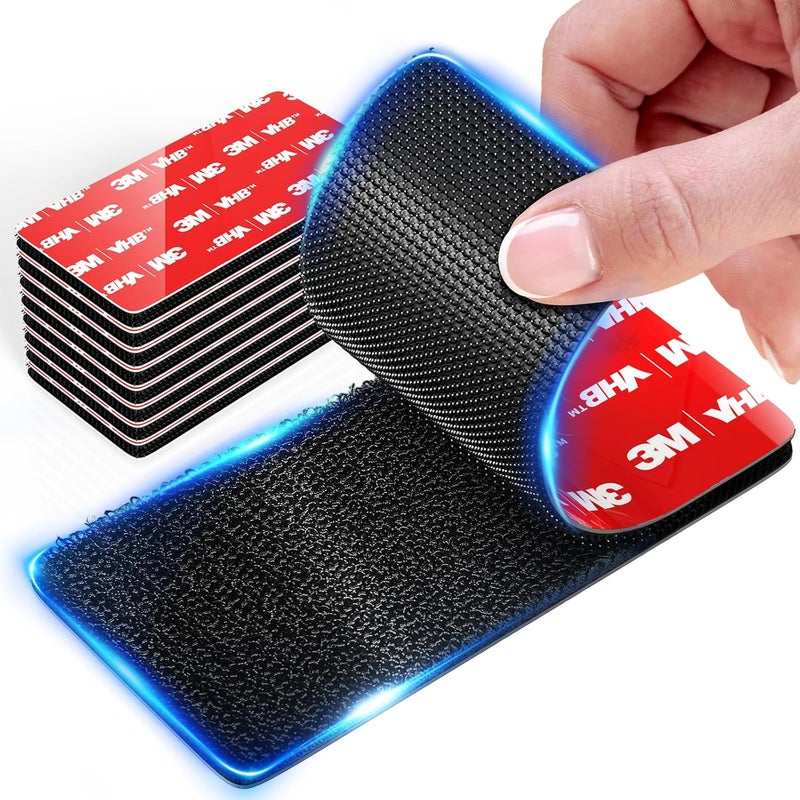 PHIXBEAR 4 inch Large Wide Hook and Loop Strips with Super Adhesive Heavy Duty, Made of 3M, Heat Resistant Waterproof, Outdoor or Indoor Use, 8 Sets Black 4x2 Inch - Image 1